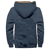 baratos moletons 3d masculinos-Homens Vaca Tosão Moletom Moletons Moletom Manga Longa Moletom com capuz Com Capuz Moda Impressão 3D Feriado Caça Streetwear Azul Marron Zíper Bolsos Outono Inverno Designer