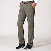 economico Sottile-Per uomo pantaloni della tuta Pantaloni Chino Bottoni Tasche Gamba dritta Liscio Comfort Formale Feste Ufficio Di tendenza Classico Nero Verde scuro Media elasticità