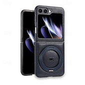 baratos Capa Samsung-telefone Capinha Para Samsung Galaxy Z Virar 6 Z Flip 5 Z Flip 4 Z Flip 3 Capa traseira Com Suporte Suporte para carregamento sem fio Antichoque Retro TPU Couro PU
