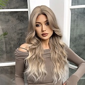 voordelige Synthetische trendy pruiken-Synthetische pruiken Uniformen carrière Kostuums Prinses Gekruld Golvend Middelste stuk Gelaagd kapsel Machinegemaakt Pruik 66.0 cm Donker Bruin Synthetisch haar Dames Cosplay Feest Modieus Bruin