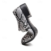 baratos Semi-formal-sapatos sociais masculinos com cadarço e estampa de cobra - sapatos oxford formais com padrão exótico para festas e eventos