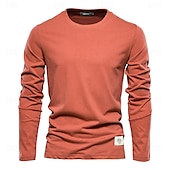 preiswerte Basic-T-Shirts-Männlich Langarm Runden Frühling &amp; Herbst Einfarbig Lässig Alltagstauglich Dunkelgrau Weiß Schwarz Top T-Shirt für Herren