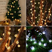 cheap Solar String Lights-Elegant Wedding Reception Party Solar Bubble Ball Light String Halloween Christmas Wedding Party Atmosphere Decoration Light String 5M-20Leds/7M-50Leds/12M-100Leds