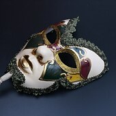 preiswerte Maske-Halloween Maske Venezianische Maske Maske am Stiel Karnevalsmaske Erwachsene Unisex Halloween Karneval Party-Abendmode Maskerade Abschlussball Einfache Halloween-Kostüme Verkleiden