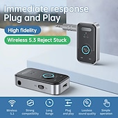 זול אלקטרוניקה של הרכב-bluetooth 5.3 רכב aux מתאם אודיו מקלט משדר מתאם אודיו אלחוטי aux שקע 3.5 מ&quot;מ לאוזניות לרכב רמקולי טלוויזיה
