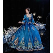 cheap Dresses-Gothic Victorian Vintage Inspired Dress Party Costume Prom Dress Princess Shakespeare Solid Color Ball Gown Women&#039;s Royal Halloween Carnival Valentine&#039;s Day Party Evening Party Masquerade Adults&#039;