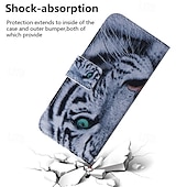 levne Pouzdra pro iPhone-telefon Carcasă Pro iPhone 16 Pro Max Plus iPhone 15 Pro Max Plus iPhone 14 13 12 11 Pro Max Plus Mini SE Zadní kryt se stojánkem Magnetické Slot pro kartu Tygr Retro TPU PU kůže