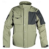 お買い得  フリースと3in1ジャケット-男性用 軍事戦術ジャケット コンバットジャケット ハイキング ジャケット アウトドア パッチワーク 防水 防風 ジャケット 登山 キャンプ / ハイキング / ケイビング 旅行 ブラック アーミーグリーン