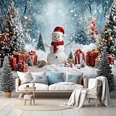 cheap Christmas Tapestry Hanging-Christmas Decorations Snowman Gifts Hanging Tapestry Xmas Wall Art Large Tapestry Mural Decor Photograph Backdrop Blanket Curtain Home Bedroom Living Room Decoration