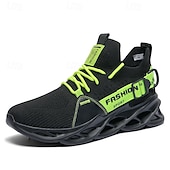 economico Sneakers da uomo-scarpe da ginnastica sportive da uomo in Flyknit verde neon - scarpe da corsa leggere e traspiranti con un design unico della suola