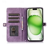 abordables Carcasas iPhone-teléfono Funda Para iPhone 16 Pro Max Plus iPhone 15 Pro Max Plus iPhone 14 13 12 11 Pro Max Plus Funda Trasera con Soporte Magnética con cordón Retro TPU Cuero de PU