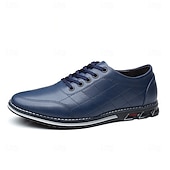 baratos Sapatos Casuais com Cadarço-tênis masculino de couro sintético azul acolchoado - calçados casuais estilosos com cadarço e sola durável para uso diário e atividades ao ar livre