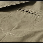 economico Blazer da uomo-giacca casual da uomo giacca sportiva formale festa ufficio foderata elegante vintage primavera autunno poliestere tinta unita monopetto blazer con un bottone cachi