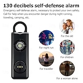 cheap Security Sensors &amp; Alarms-Pull Pin Self-Defense Emergency Security Personal Alarm 130dB Sound Rechargeable Anti-lost Work With Apple Find My