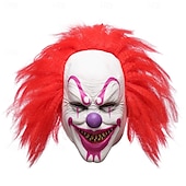 preiswerte Maske-Clown Killerclown Karnevalsmaske Maske Voller Kopf Erwachsene Unisex Gruseliges Kostüm Leistung Party Halloween Karneval Einfaches Karnevalskostüm