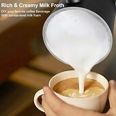 cheap Kitchen Appliances-Electric Coffee Milk Frother Milk Steamer Soft Foam Maker with Two Whisks for Frothing and Heating Milk 4 IN 1 Multifunction