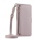 abordables Coques autres téléphones-téléphone Coque Pour Pixel 9 Pro Pixel 9 Pro XL Pixel 8 Pro Pixel 8 Pixel 7 Pixel 7 Pro Pixel 6 Pixel 6 Pro Coque Arriere Avec Support fermeture Éclair avec lanière Rétro TPU faux cuir