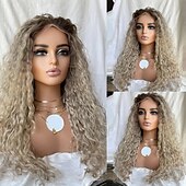 abordables Pelucas delanteras del cordón de cabello natural-Peluca Cabello humano remy Cierre 4x13 Cabello Brasileño Rizado Múltiples colores Parte libre Mujer Densidad 130% 150% con pelo de bebe Cabello Ombre Entradas Naturales Sin cola Larga A1 Pelucas de