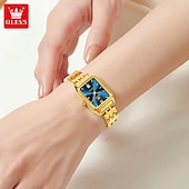 levne Quartz hodinky-olevs luxusní značkové dámské hodinky zlaté nerezové voděodolné datum dámské náramkové hodinky náramek hodinky 5616