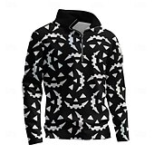 baratos Moletons 3D masculinos-Homens Gráfico Escuro Moletons Moletom com zíper Manga Longa Moletom Colarinho Chinês Diário Casual Vintage retrô Impressão 3D Férias Para Noite Streetwear Imprimir Primavera &amp; Outono