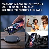 Недорогие Чехлы для iPhone-телефон Кейс для Назначение iPhone 16 Про Макс Плюс Айфон 15 Про Макс Плюс Кейс на заднюю панель Магнитный Поддержка беспроводной зарядки с ремешком на запястье Ретро ТПУ ПК