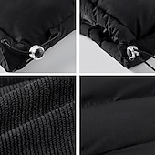abordables Gilets-Homme Doudoune Sans Manche Gilet matelassé Gilet du quotidien Rendez-vous Vacances Mode Décontractées Automne hiver Patchwork Poche Polyester Chaud Confortable Plein Poche fermeture Éclair Mao
