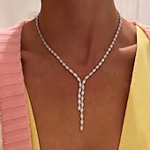 abordables Colliers-Collier Strass Femme Elégant simple Classique Mariage En forme de Y Colliers Tendance Pour Mariage Soirée