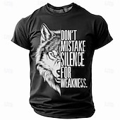 preiswerte T-Shirts mit Tiermuster-Herren Wolf T Shirt Kurzarm T-Shirt 3D-Druck Rundhalsausschnitt Hemd Retro Vintage Brautkleider schlicht Streetstyle Sports Outdoor Festtage Ausgehen Schwarz Rote Blau Frühling Sommer Bekleidung S M