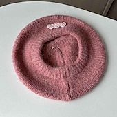 cheap Party Hats-Hats Polyester Beret Hat Floppy Hat Valentine&#039;s Day Casual Holiday Tea Party Ladies Day Elegant Vintage Simple With Bows Pure Color Headpiece Headwear