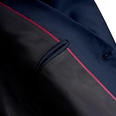 billiga Herrars klassiska kavajer-kavaj för män sportrock formell bröllopsdag elegant mode marinblå preppy blazer vår &amp;amp;  höst polyester enfärgad knapp metall dubbelknäppt kavaj