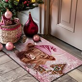 billiga julmattor och julmattor-juldekoration dörrmatta xmas highland cattle köksmatta golvmatta halkfri matta oljesäker matta inomhus utomhusmatta sovrumsinredning badrumsmatta entrématta