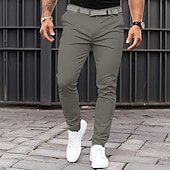 voordelige Chinos-Voor heren Broek Chinese Chino broek Vrijetijdsbroek Voorvak Effen Comfort Ademend Casual Dagelijks Feestdagen Modieus Basic Pompoen Zwart