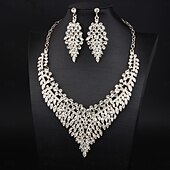 billige Smykkesett-Smykke Sett 3 stk Strass Legering Øredobber Halskjeder Dame Elegant Årgang Mote geometriske Geometrisk Form Smykkesett Til Bryllup Fest jubileum