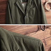 cheap Men&#039;s Classic Blazers-Men&#039;s Blazer Business Cocktail Party Wedding Party Fashion Casual Spring &amp;  Fall Polyester Plain Button Pocket Comfortable Single Breasted Blazer Black khaki Army Green