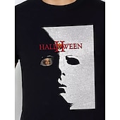 billige Skrekk-Halloween Michael Myers T-skjorte Trykt mønster Graphic Til Par Herre Dame Voksne Halloween Karneval Maskerade Varmstempling Fritid / hverdag