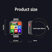 abordables Montres connectées-696 S998 Montre intelligente 2.64 pouce 4G LTE Cellular Montre intelligente téléphone Bluetooth Podomètre Fonction réveille Compatible avec Android iOS Hommes GPS Mode Mains-Libres Caméra IP 67