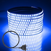 abordables Bandes lumineuses étanches-3M 5m 10m Bandes Lumineuses LED Flexibles 1200 LED 2835 SMD 8 mm 1Set Support de montage 1 jeu Blanc Froid Rouge Bleu Bandes lumineuses LED Intérieur Soirée Extérieur 220-240 V