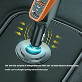 cheap Car Charger-12/24V Car Lighter Charger Universal Fast Charging 66W QC3.0 USB PD20W Type-C Power Supply Socket Adapter 4in1 with LCD Display for Driver RTV SUV MPV