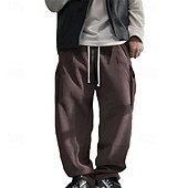 cheap Cargo Pants-Men's Cargo Pants Corduroy Pants Trousers Straight Leg Sweatpants Elastic Waist Drawstring Multi Pocket Plain Wearable Outdoor Daily Camping &amp; Hiking Fashion Classic Black Army Green