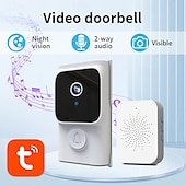 abordables Systèmes de sonnettes-Sonnette vidéo sans fil, caméra IP intelligente visuelle, vision nocturne, surveillance en temps réel, interphone à distance, sonnette de sécurité