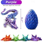 お買い得  Acessórios para festa-3Dプリントドラゴンエッグミステリークリスタルドラゴンフィジェットトイ関節式ドラゴンホームデスクデコレーションイースターサプライズ恐竜エッグ大人用フィジェットトイ自閉症用
