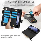 economico Cover Samsung-telefono Custodia Per Samsung Galaxy Piegatura a Z 7 Z Fold 6 Z Fold 5 Z Fold 4 Z Fold 3 Custodia Portafoglio con Supporto Magnetico Cerniera Retrò TPU Pelle PU