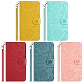 cheap Samsung Cases-Phone Case For Samsung Galaxy S24 S23 S22 S21 Ultra Plus A55 A35 A25 A15 5G S20 FE S25 Ultra Wallet Case with Wrist Strap Kickstand Warm Flower Floral TPU PU Leather