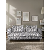 baratos Cobertura de Sofa-Capas de Sofá 100% Algodão Floral Com Estofamento 3 Lugares Com Braços