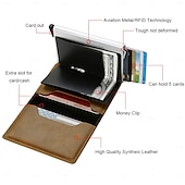 levne pouzdra a pouzdra na karty-anti rfid blocking protected id kreditní banka držák na kartu peněženka luxusní značka pánská magická kůže slim mini malé peníze peněženky pouzdro