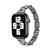 お買い得  Apple Watch Bands-Solo Loop と互換性があります Apple Watch ウォッチバンド 38mm 40mm 41mm 42mm 44mm 45mm 49mm ブリンブリンダイヤモンド メタルクラスプ 調整可 合金 交換用時計バンド のために iwatch Ultra 2 Series 9 8 7 SE 6 5 4 3 2 1
