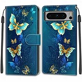 Недорогие Другие чехлы для телефонов-телефон Кейс для Назначение Pixel 8 Pro Pixel 8 Pixel 7 Pixel 7 Pro Pixel 6 Pixel 6 Pro Кейс на заднюю панель со стендом с ремешком на запястье Разъем для карты Ретро ТПУ Кожа PU