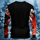 رخيصةأون زي بابا نويل-عيد الميلاد المجيد رجالي بابا نويل آلة موسيقية بلوزات كنزة كنزة كم طويل سويت شيرت رقبة عالية مدورة كوول روك طباعة ثلاثية الأبعاد ملابس الشارع مهرجان كرونيك الشتاء ربيع &amp; الصيف