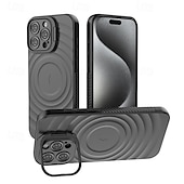 Недорогие Чехлы для iPhone-телефон Кейс для Назначение айфон 16 про макс iPhone 15 Pro Max iPhone 14 Pro Max iPhone 13 Pro Max Магнитный адсорбционный футляр со стендом Поддержка беспроводной зарядки Защита от удара ТПУ ПК