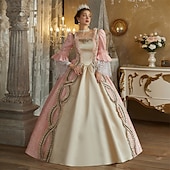 cheap Dresses-Rococo Victorian Vintage Inspired Dress Party Costume Prom Dress Princess Shakespeare Solid Color Ball Gown Women&#039;s Halloween Carnival Valentine&#039;s Day Party Evening Party Masquerade Adults&#039; Dress All